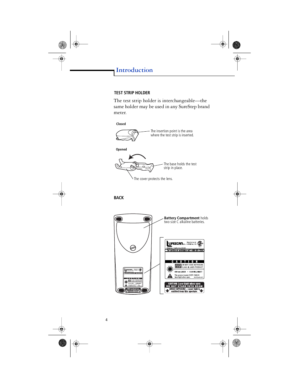 Body, Introduction | Lifescan SureStep Pro User Manual | Page 16 / 117