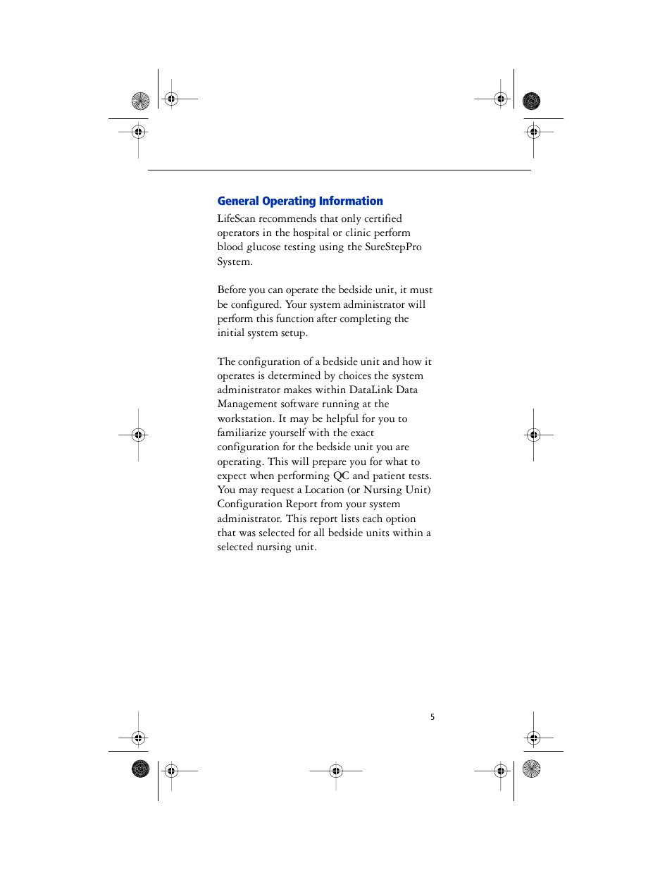 General operating information | Lifescan SureStep Pro User Manual | Page 17 / 117