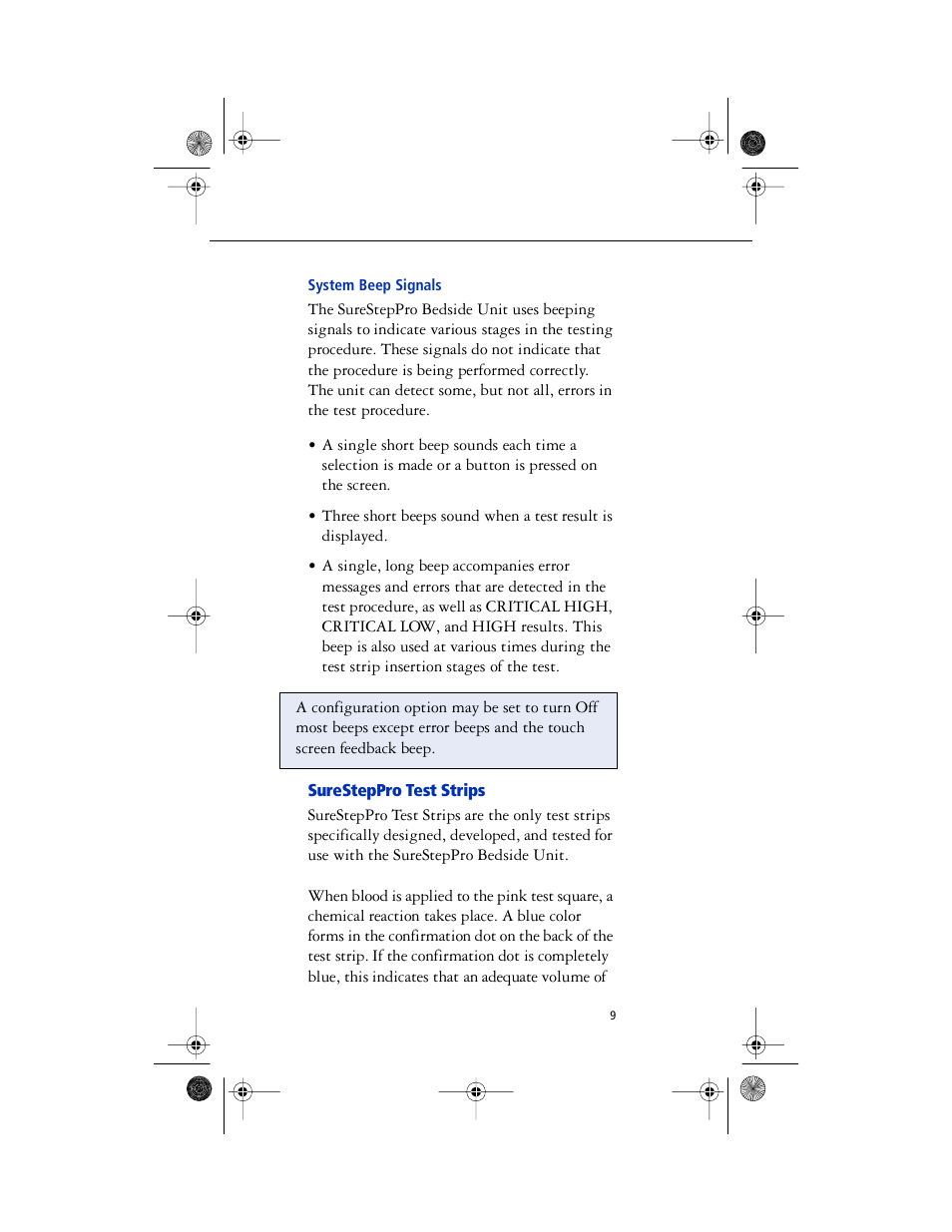 Head 2 - system beep signals, System beep signals, Suresteppro test strips | Lifescan SureStep Pro User Manual | Page 21 / 117