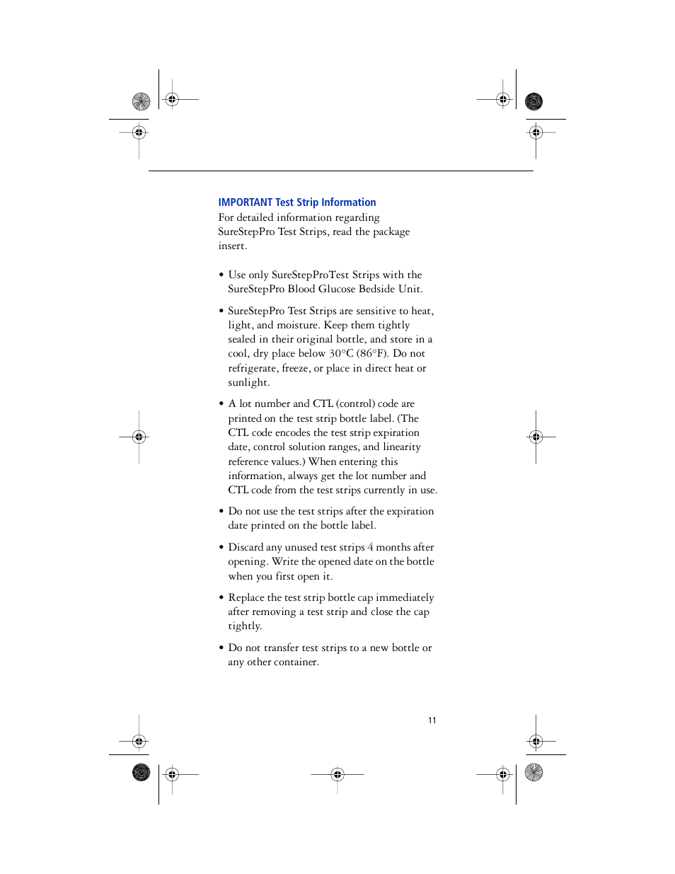 Important* - important test strip information | Lifescan SureStep Pro User Manual | Page 23 / 117