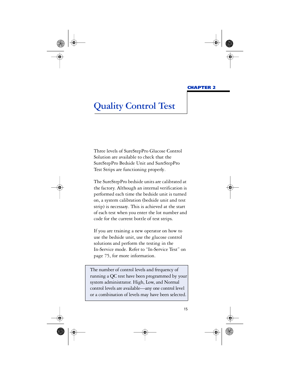 Chapter head - quality control test, Quality control test | Lifescan SureStep Pro User Manual | Page 27 / 117