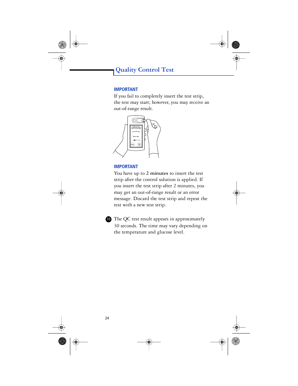 Important* - important, Quality control test | Lifescan SureStep Pro User Manual | Page 36 / 117