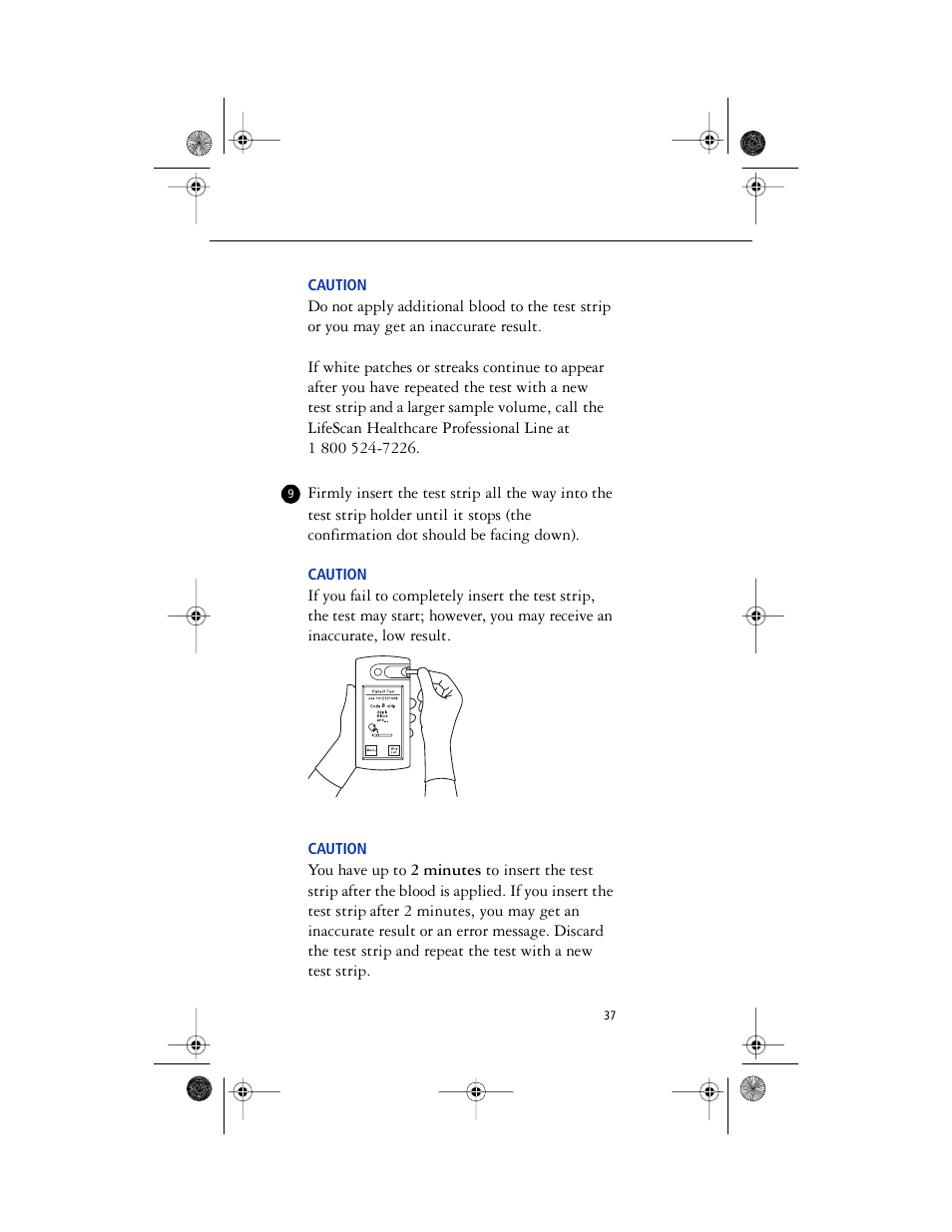 Caution* - caution | Lifescan SureStep Pro User Manual | Page 49 / 117