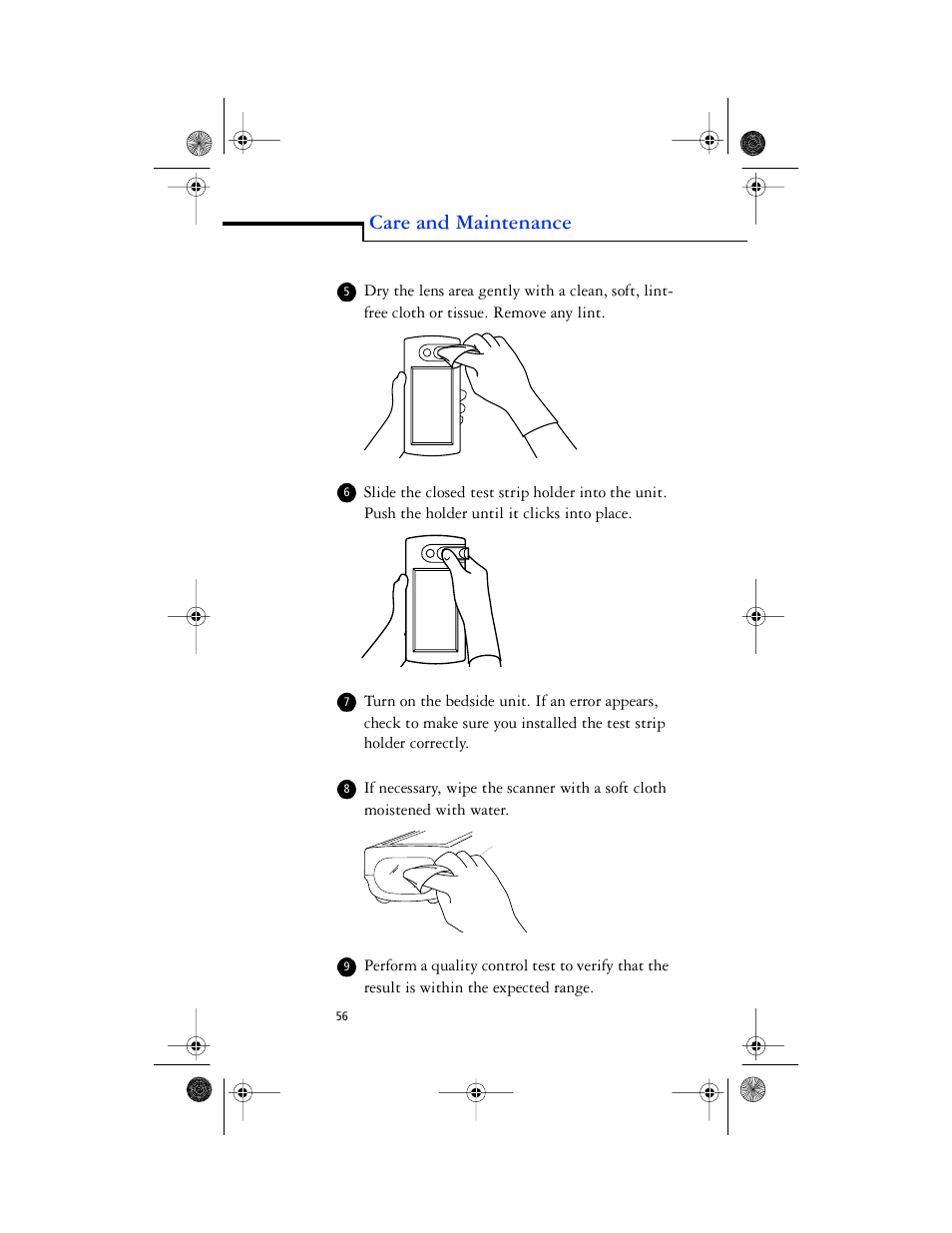 Care and maintenance | Lifescan SureStep Pro User Manual | Page 68 / 117