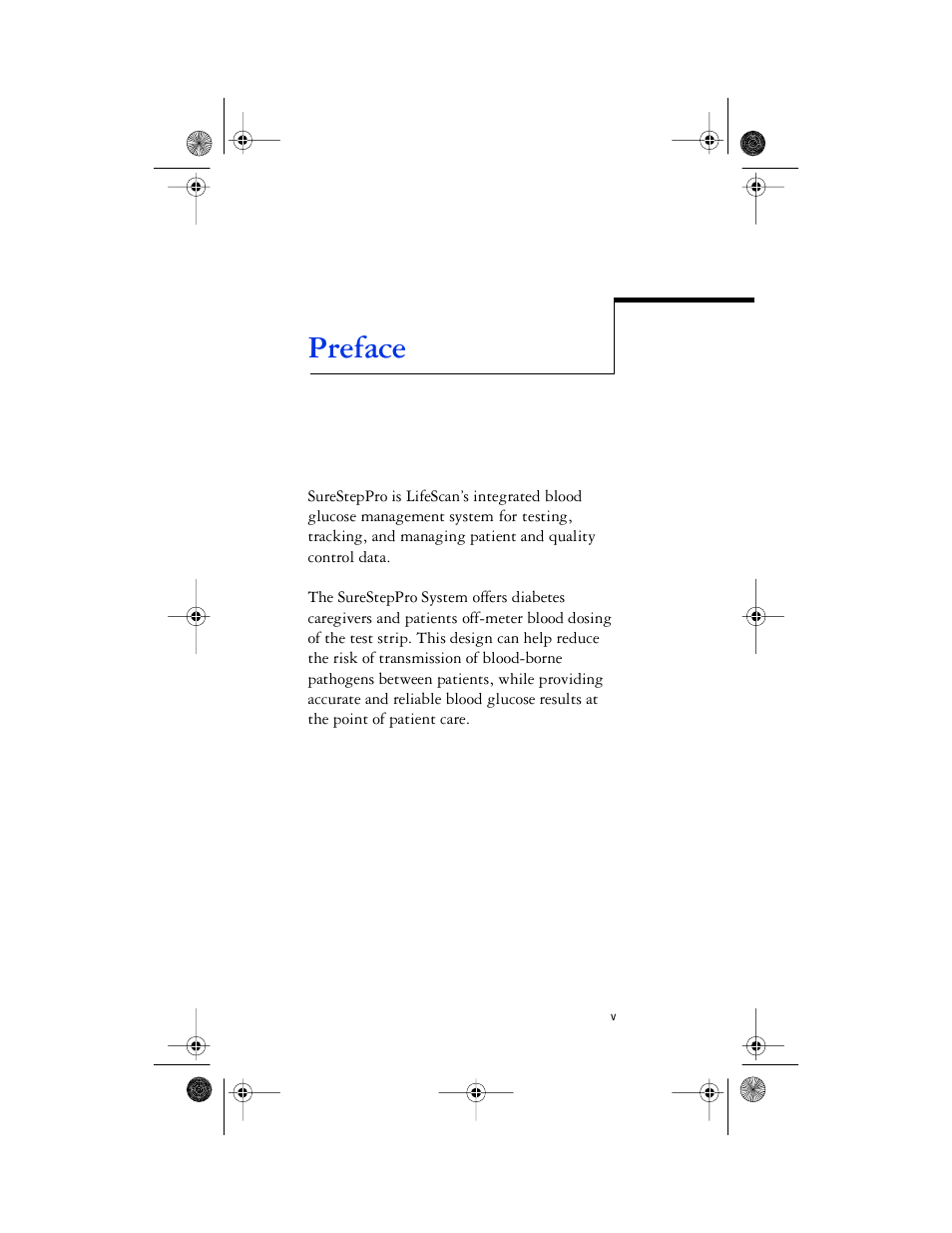 Chapter head - preface, Preface | Lifescan SureStep Pro User Manual | Page 7 / 117