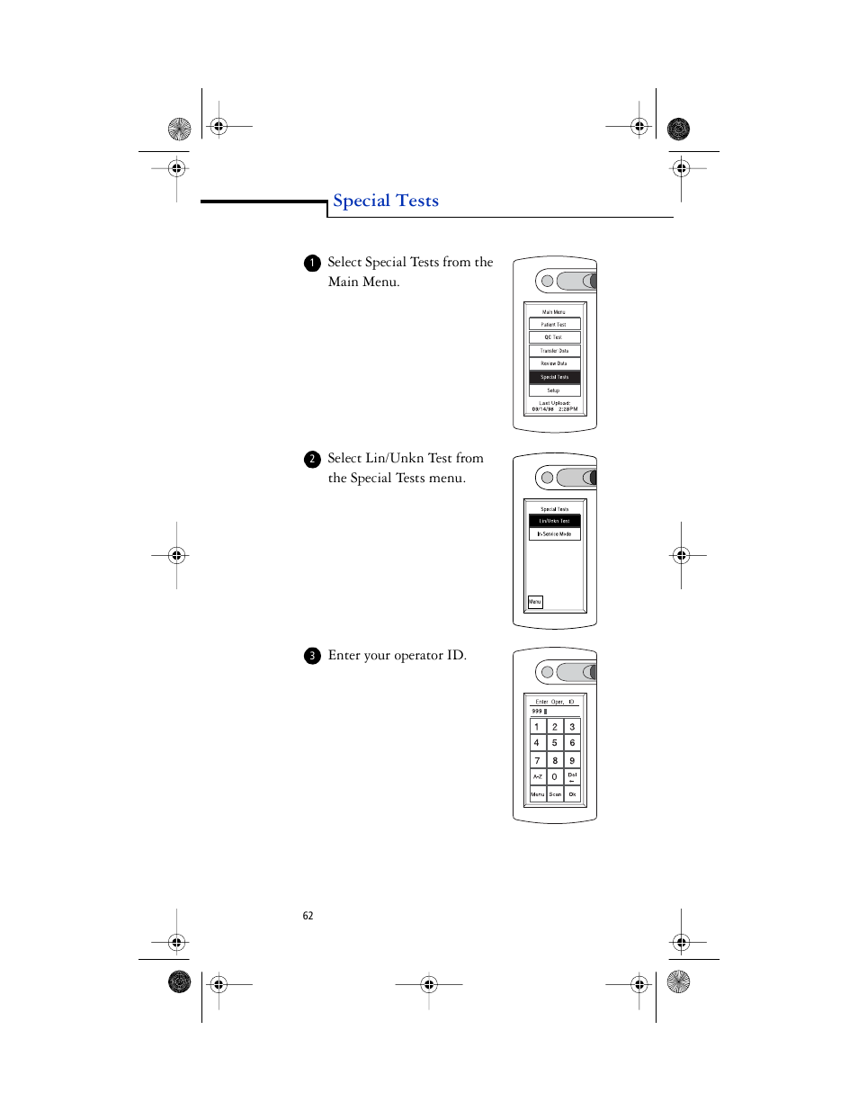 Body, Special tests | Lifescan SureStep Pro User Manual | Page 74 / 117