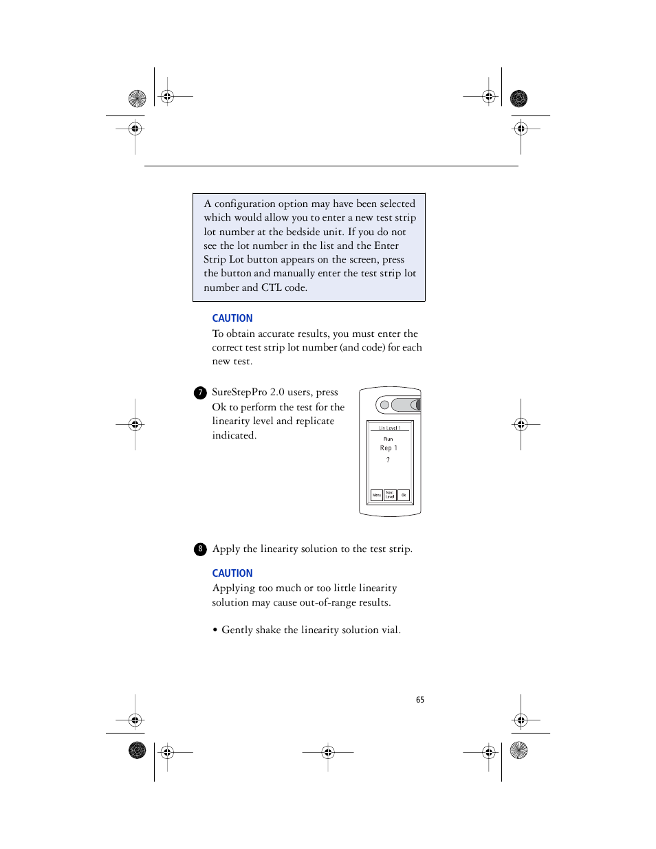 Caution* - caution | Lifescan SureStep Pro User Manual | Page 77 / 117