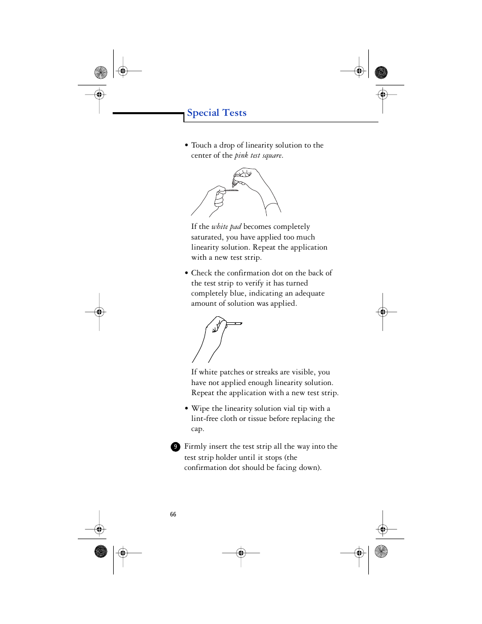 Special tests | Lifescan SureStep Pro User Manual | Page 78 / 117