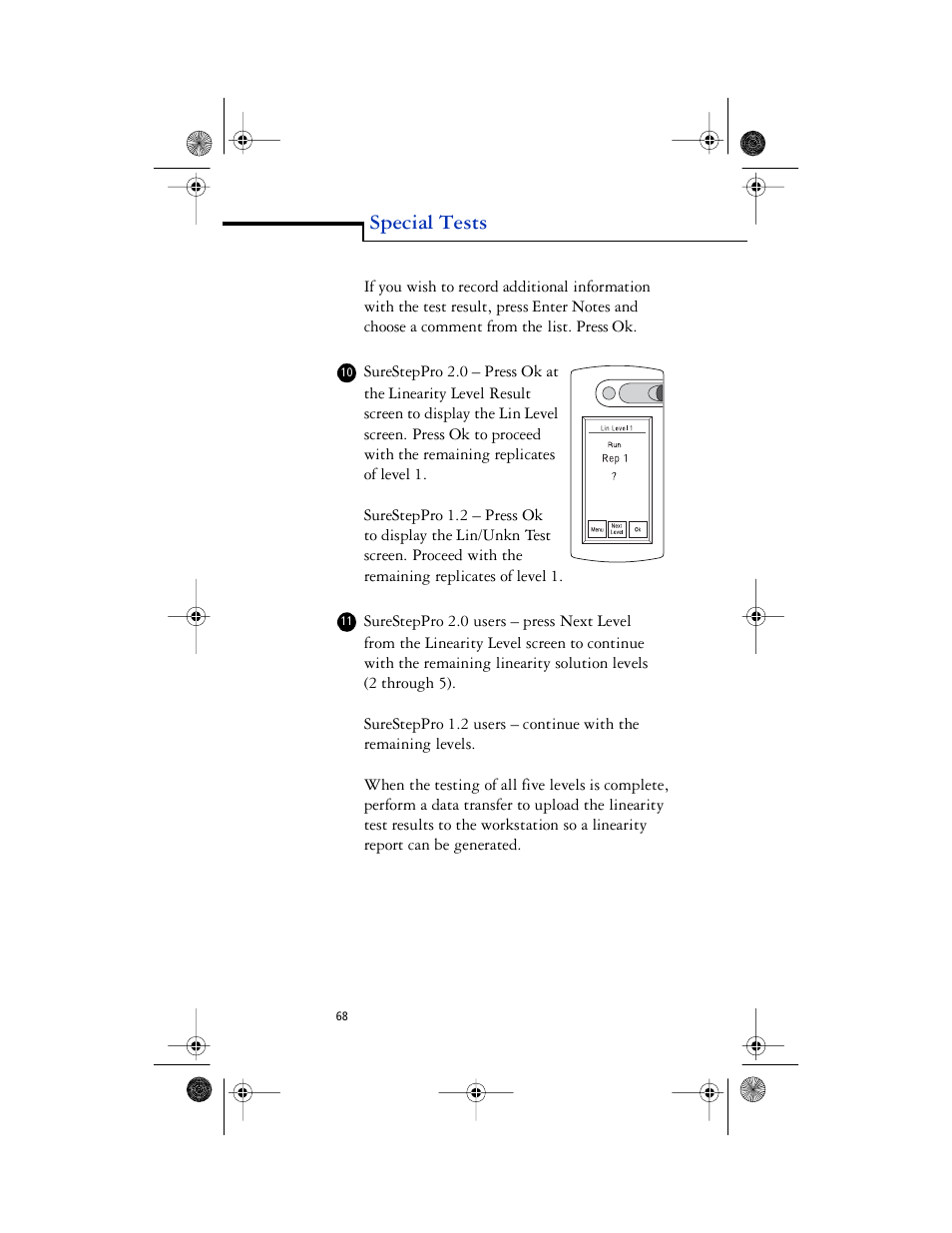 Special tests | Lifescan SureStep Pro User Manual | Page 80 / 117