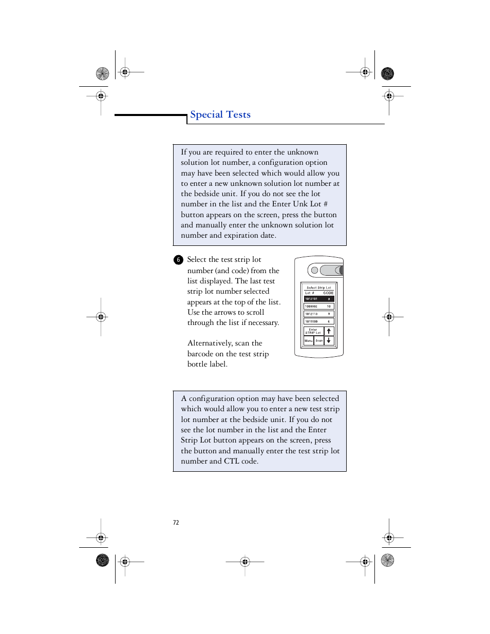 Special tests | Lifescan SureStep Pro User Manual | Page 84 / 117