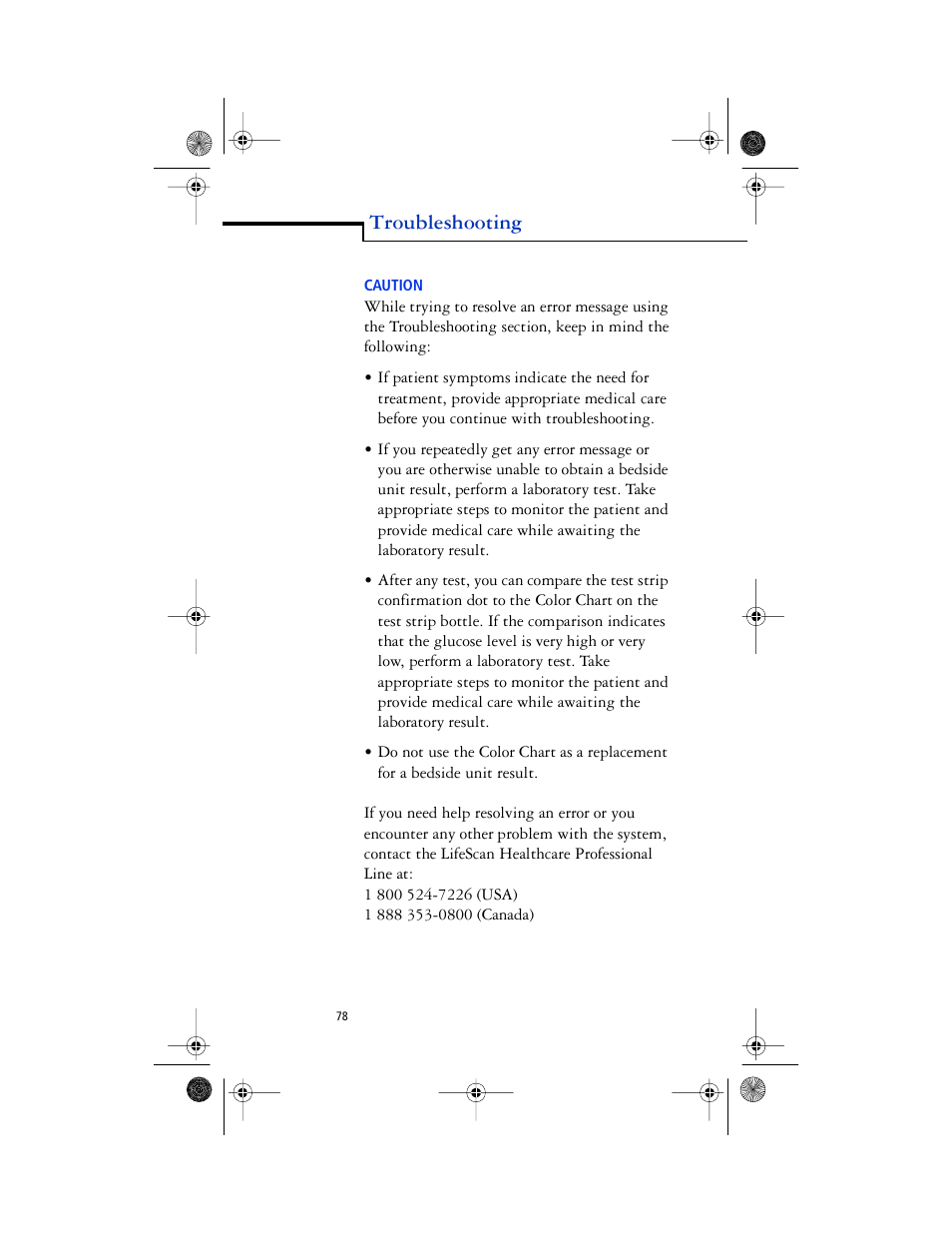 Caution* - caution, Troubleshooting | Lifescan SureStep Pro User Manual | Page 90 / 117
