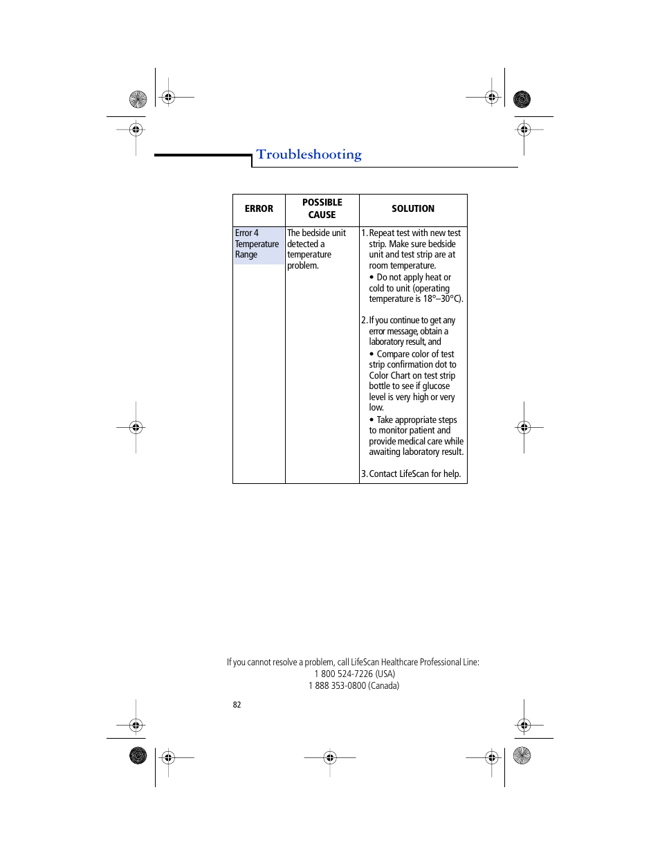 Troubleshooting | Lifescan SureStep Pro User Manual | Page 94 / 117