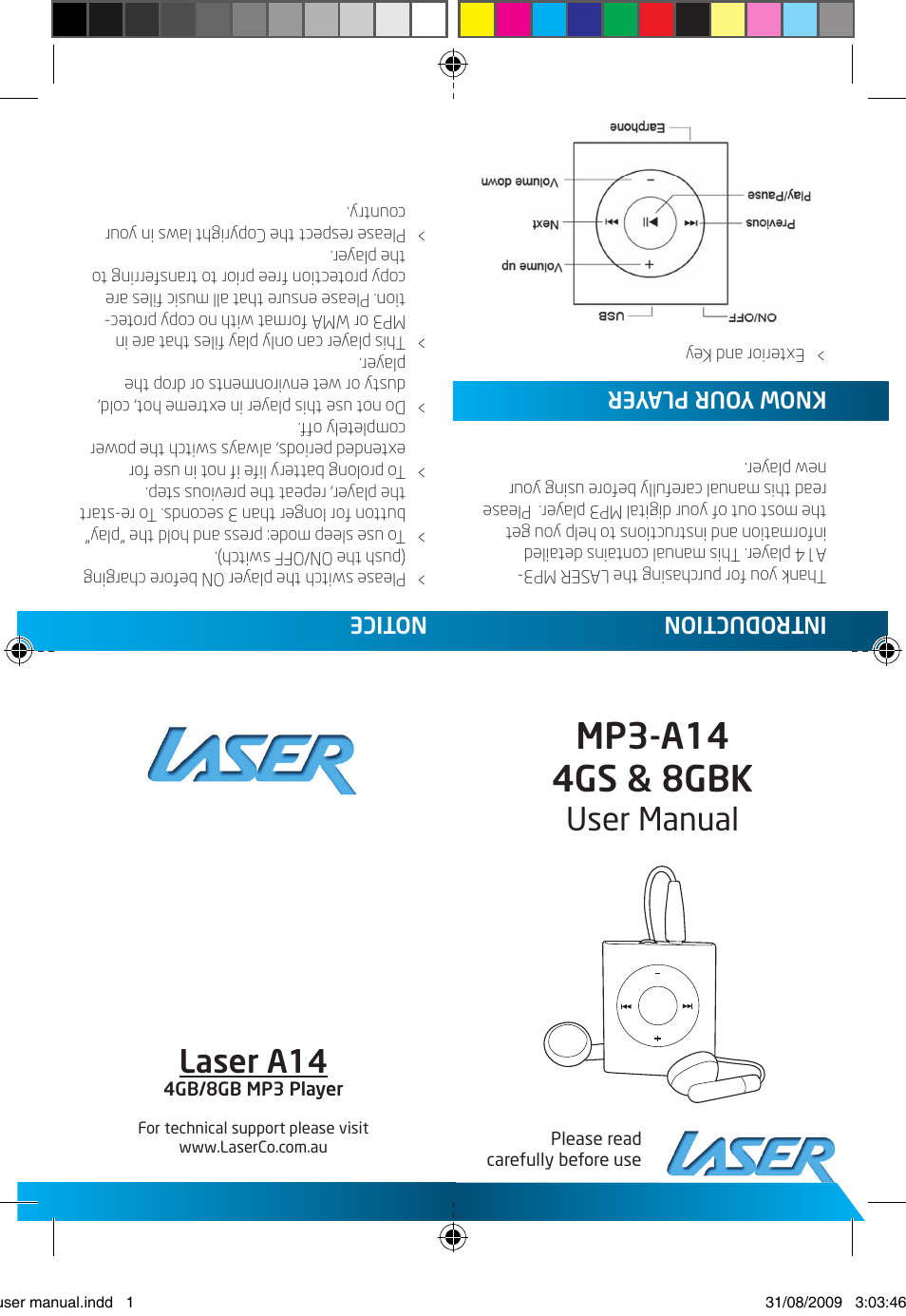 Laser MP3-A14-8GBK User Manual | 2 pages