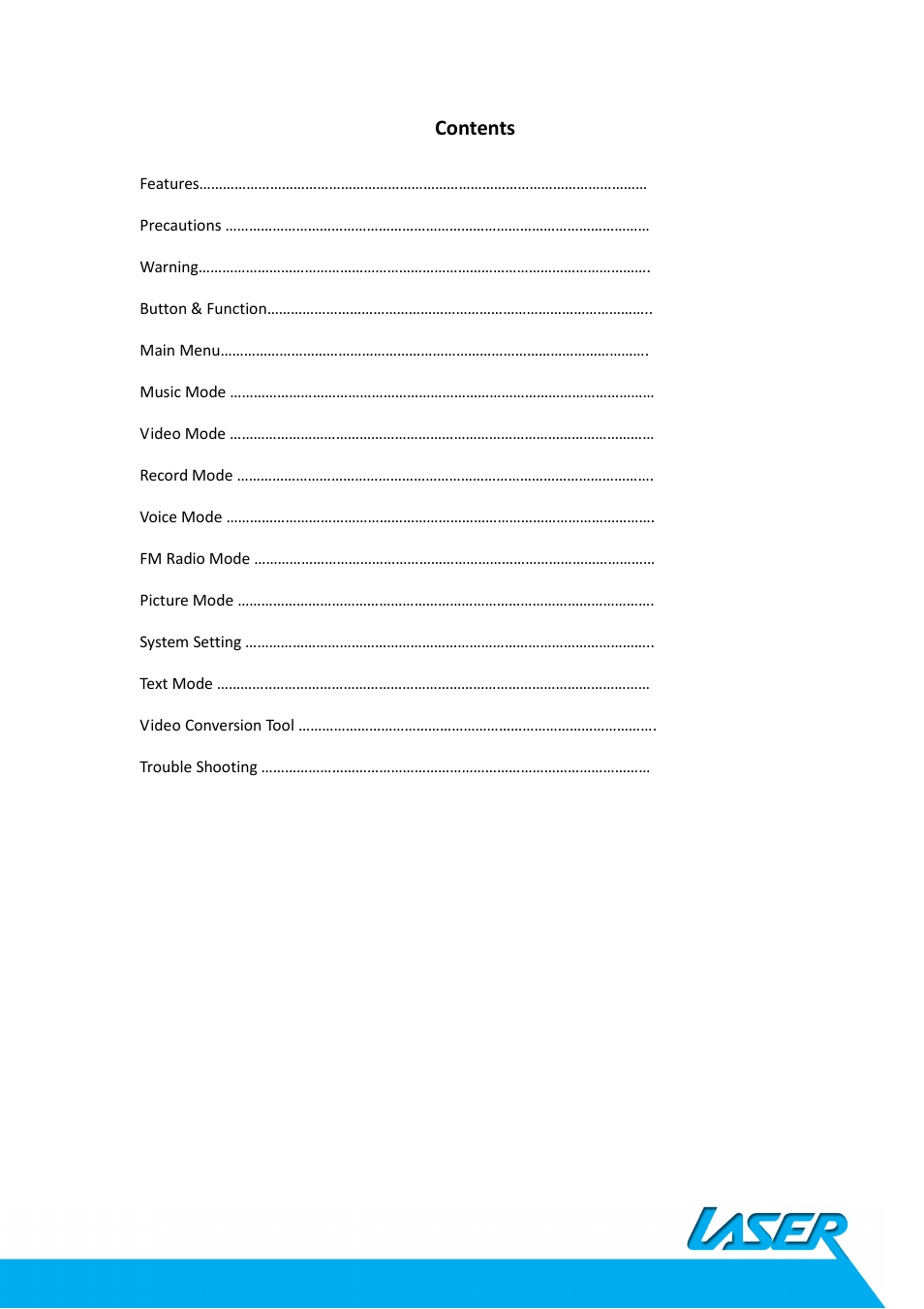 Laser MP4-L50 User Manual | Page 2 / 12