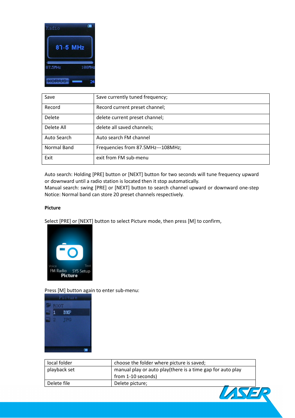 Laser MP4-L50 User Manual | Page 9 / 12