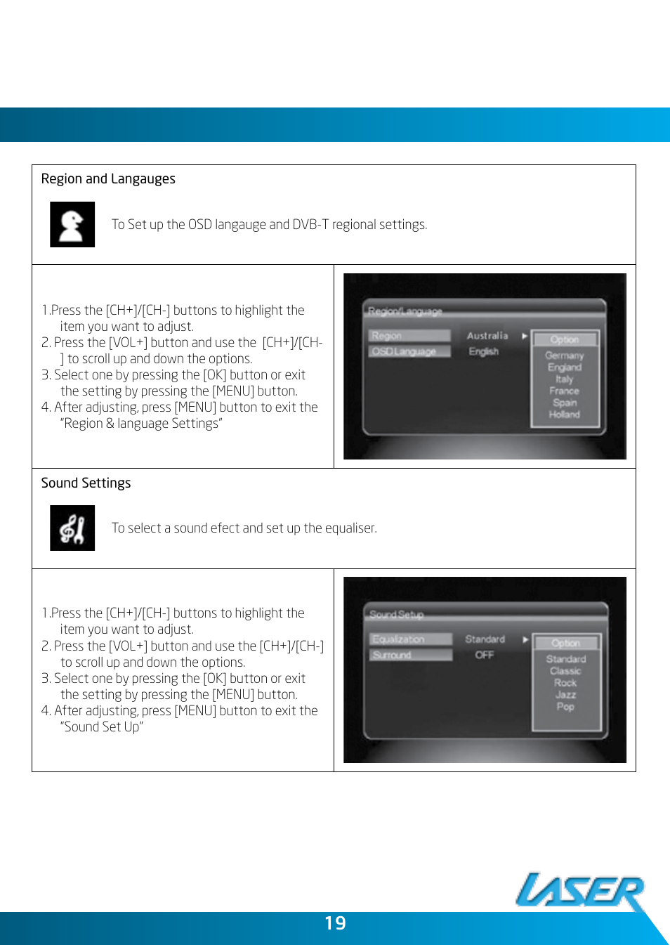 Laser DVBT-MP32 User Manual | Page 19 / 24