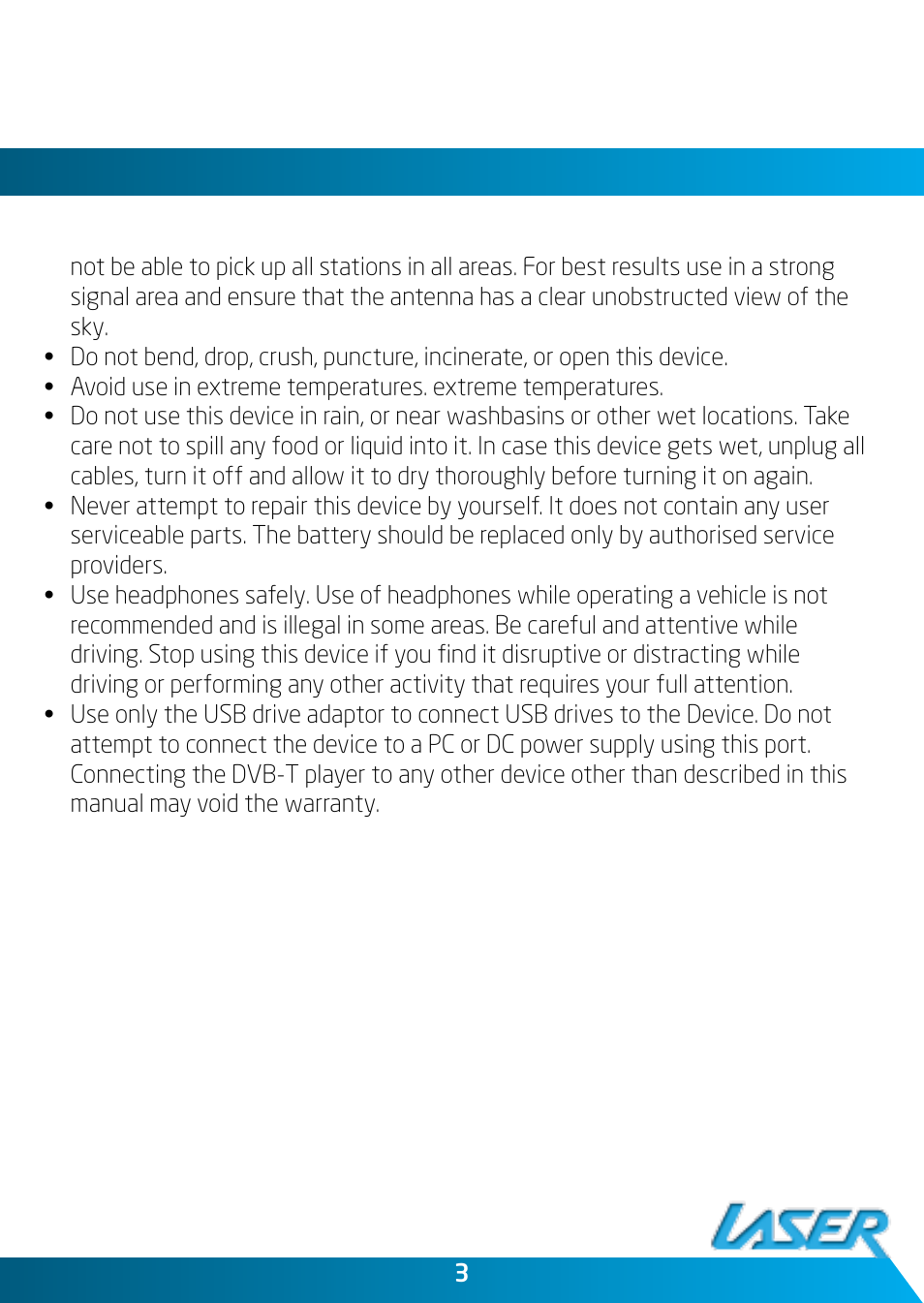Laser DVBT-MP32 User Manual | Page 3 / 24