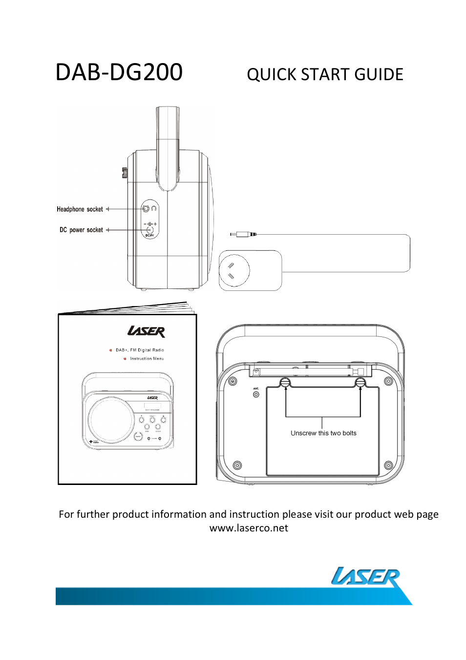 Dab-dg200, Quick start guide | Laser DAB-DG200 User Manual | Page 4 / 4