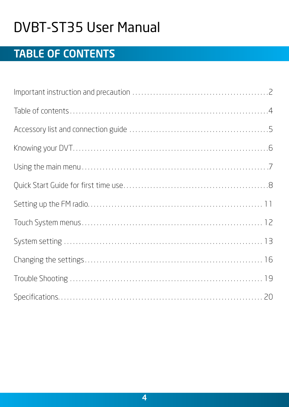 Laser DVBT-ST35 User Manual | Page 4 / 20