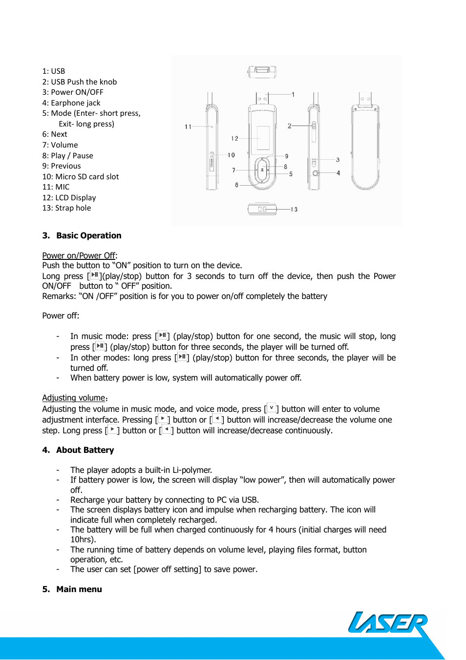 Laser MP3-C40 User Manual | Page 2 / 7