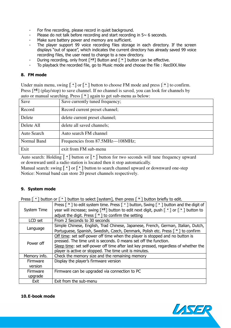 Laser MP3-C40 User Manual | Page 4 / 7