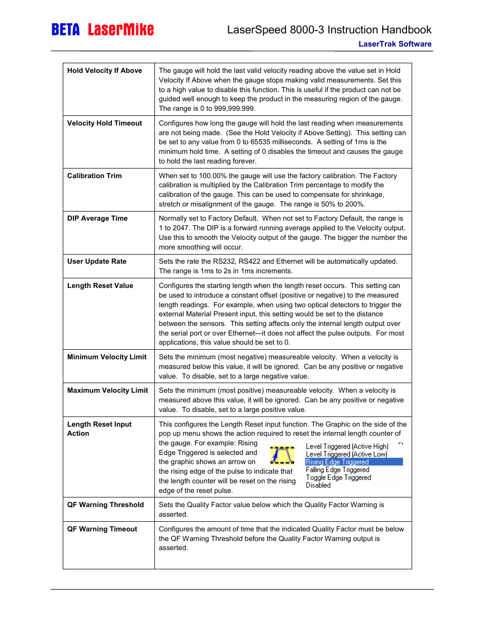 Laser beta lasermike LS8000-3 User Manual | Page 112 / 221