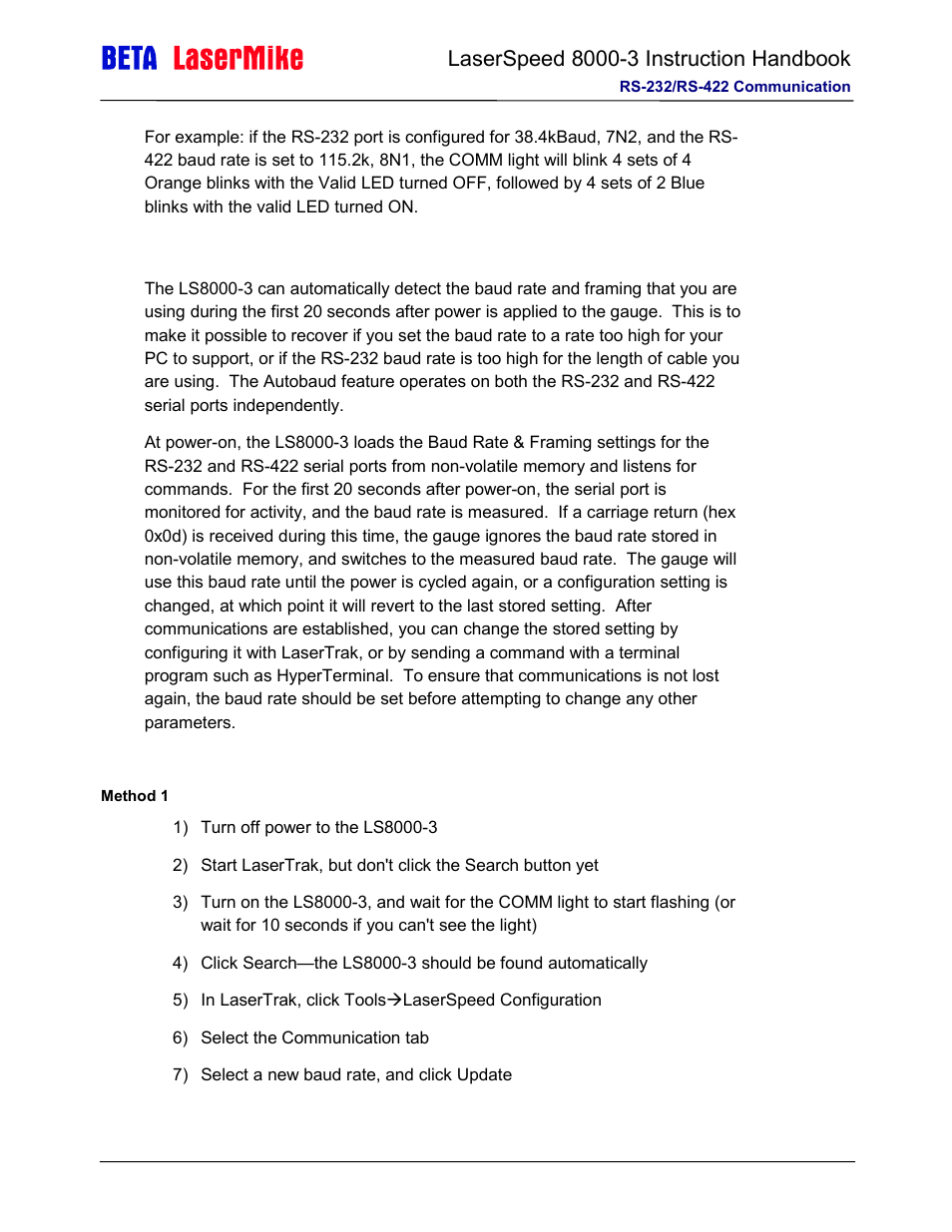 Laser beta lasermike LS8000-3 User Manual | Page 124 / 221