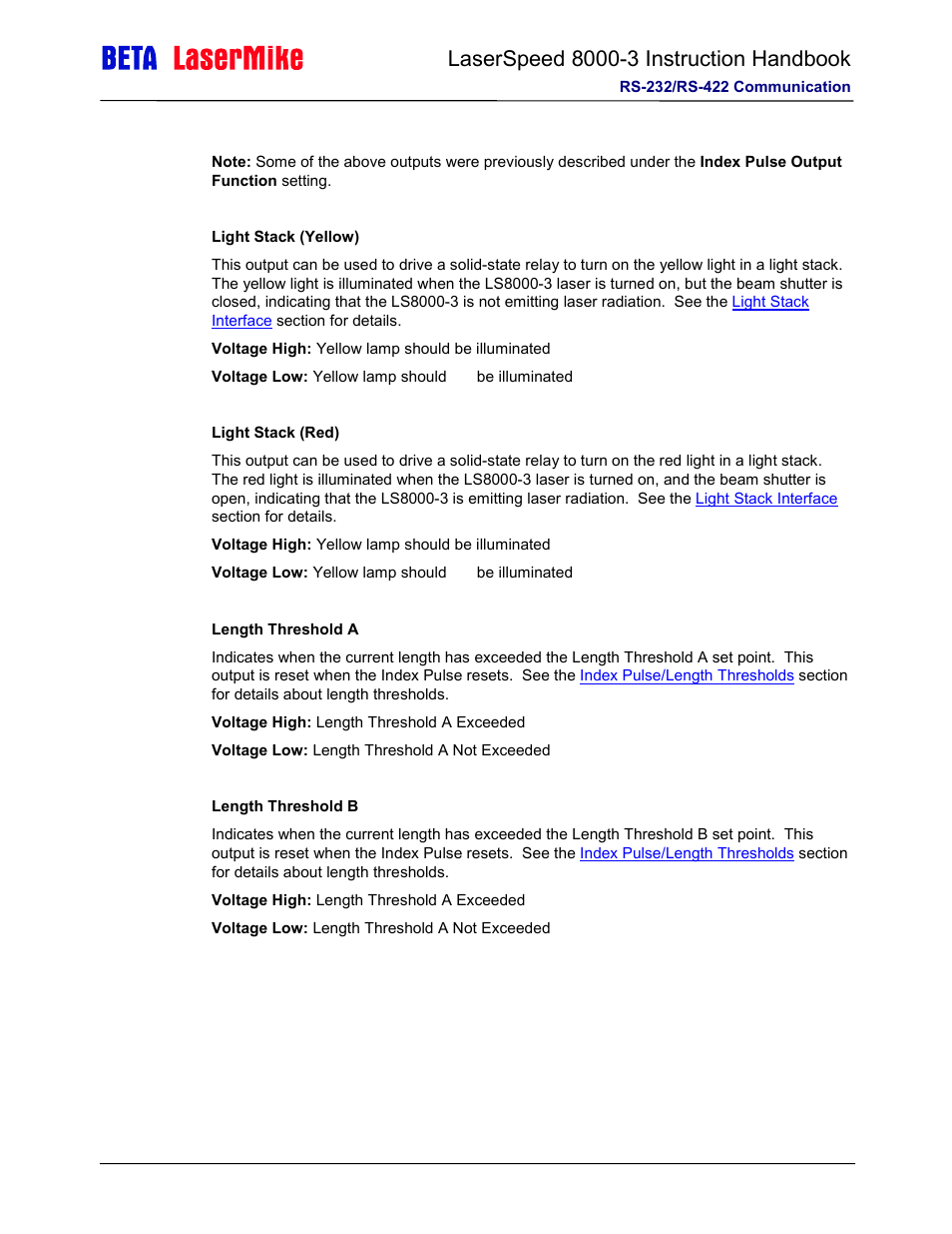 Laser beta lasermike LS8000-3 User Manual | Page 146 / 221