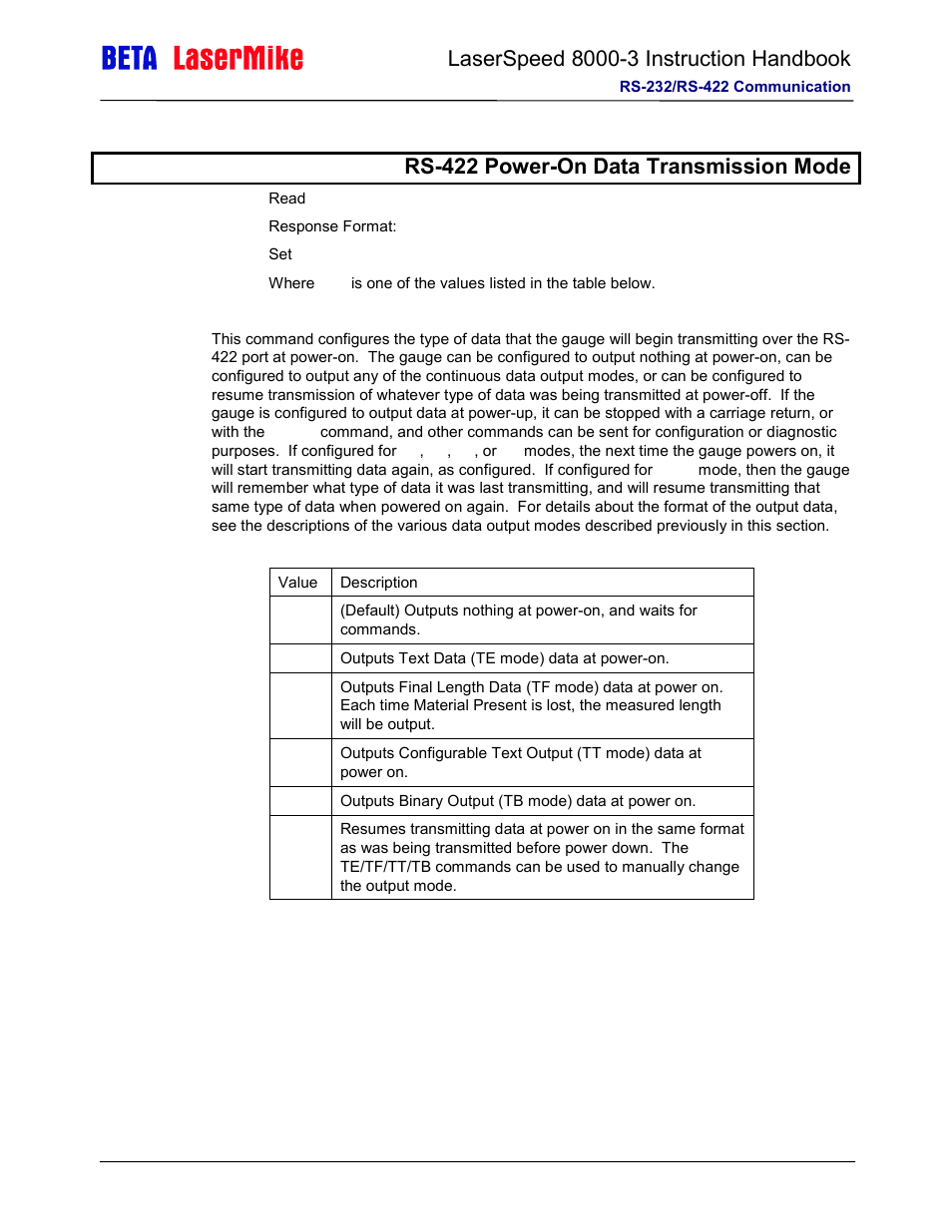 Laser beta lasermike LS8000-3 User Manual | Page 161 / 221