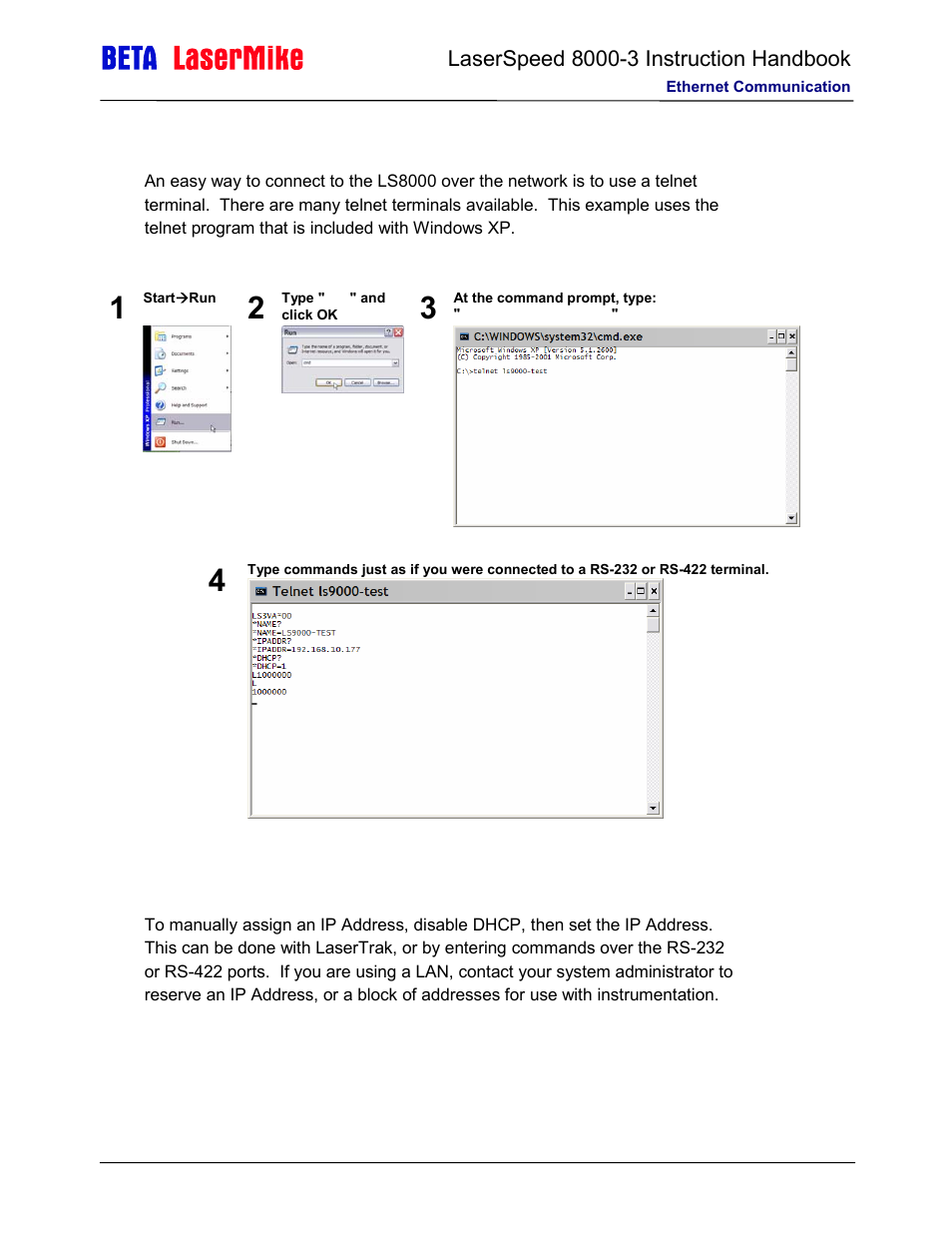 Laser beta lasermike LS8000-3 User Manual | Page 170 / 221