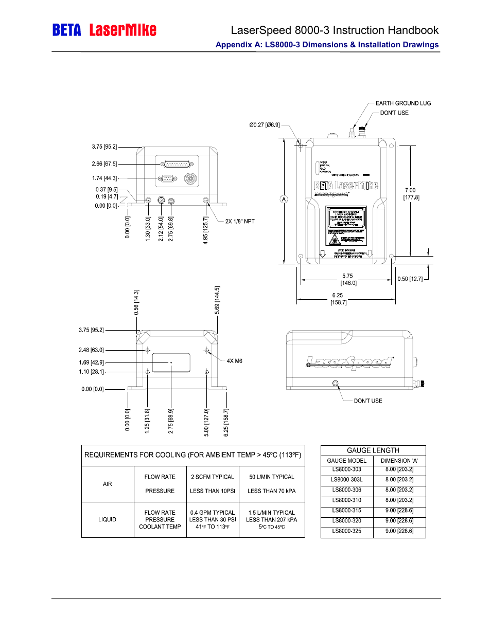 Laser beta lasermike LS8000-3 User Manual | Page 190 / 221