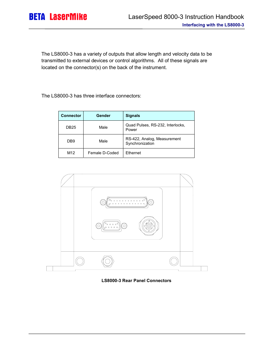 Laser beta lasermike LS8000-3 User Manual | Page 34 / 221