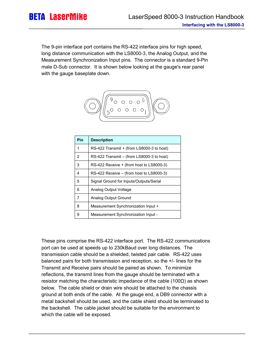 Laser beta lasermike LS8000-3 User Manual | Page 56 / 221