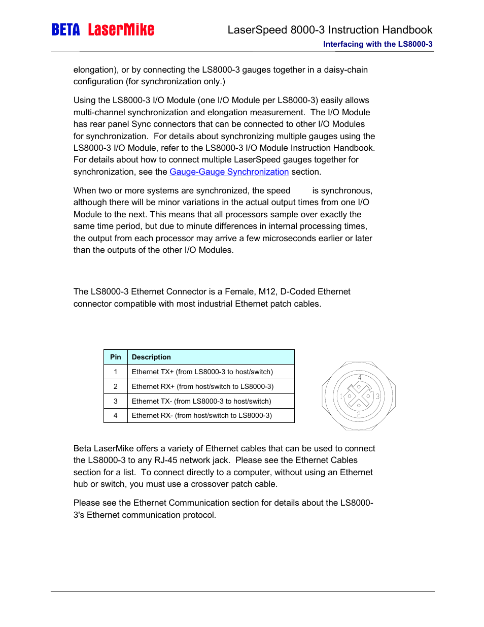 Laser beta lasermike LS8000-3 User Manual | Page 60 / 221