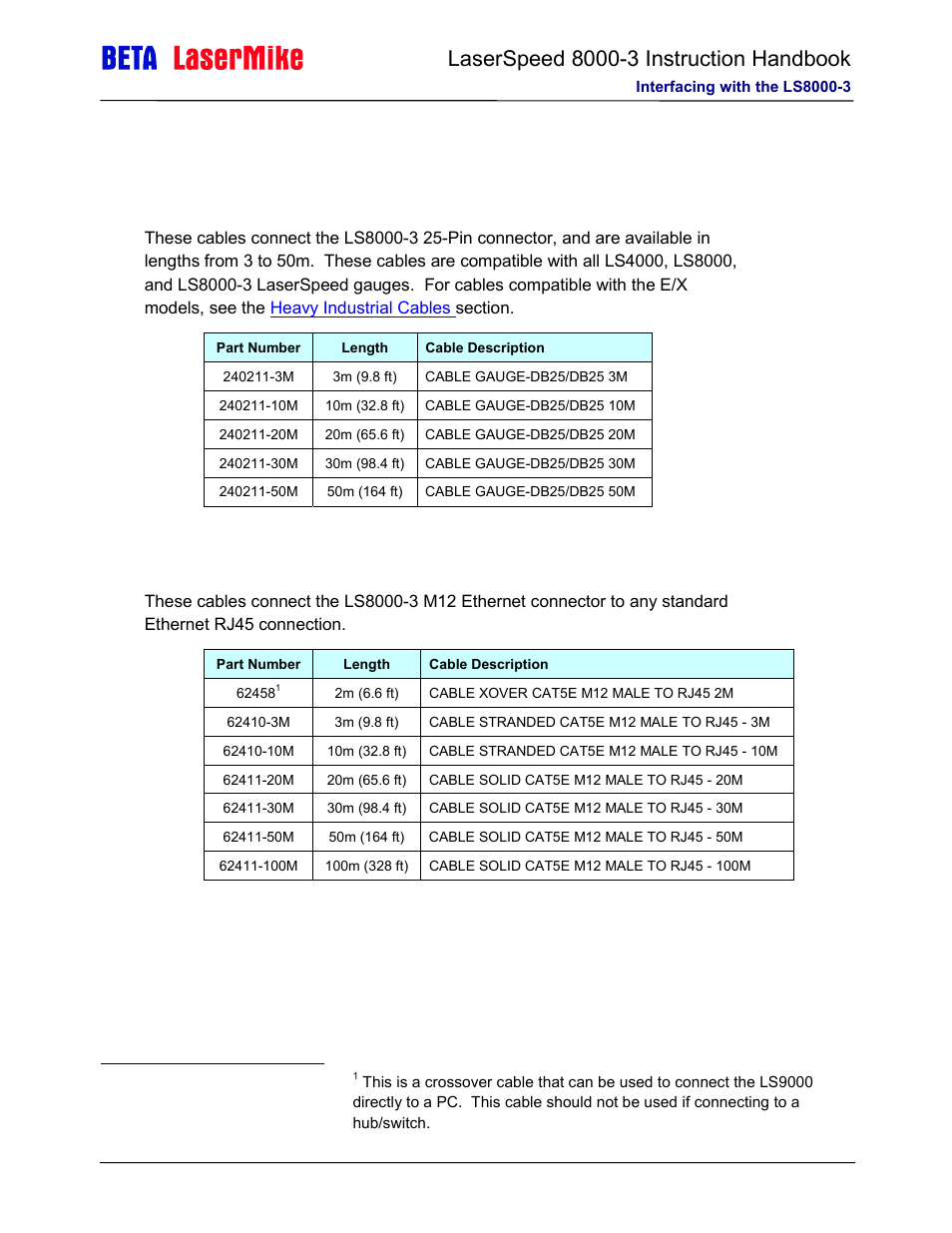 Laser beta lasermike LS8000-3 User Manual | Page 61 / 221