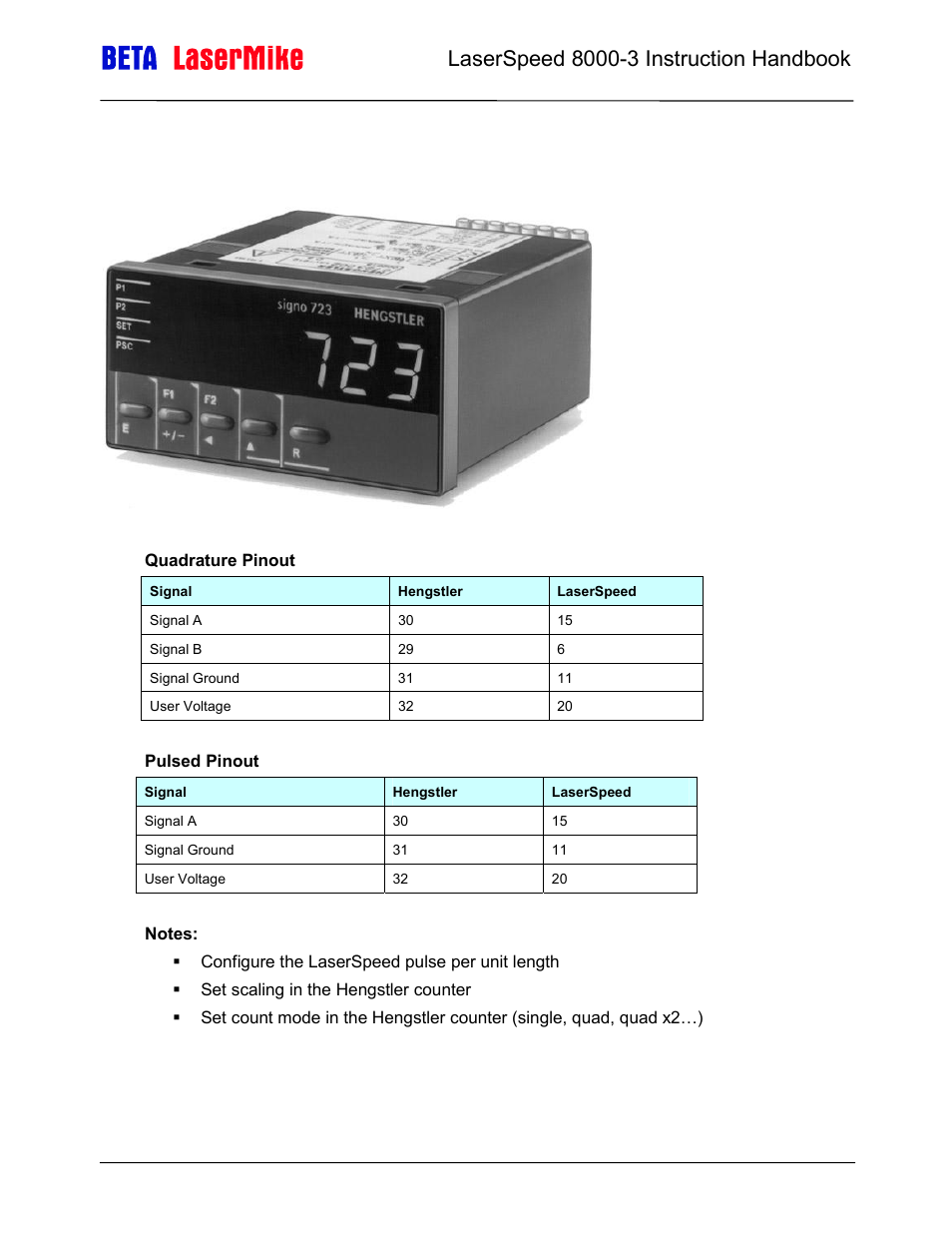 Hengstler 723.1 | Laser beta lasermike LS8000-3 User Manual | Page 87 / 221