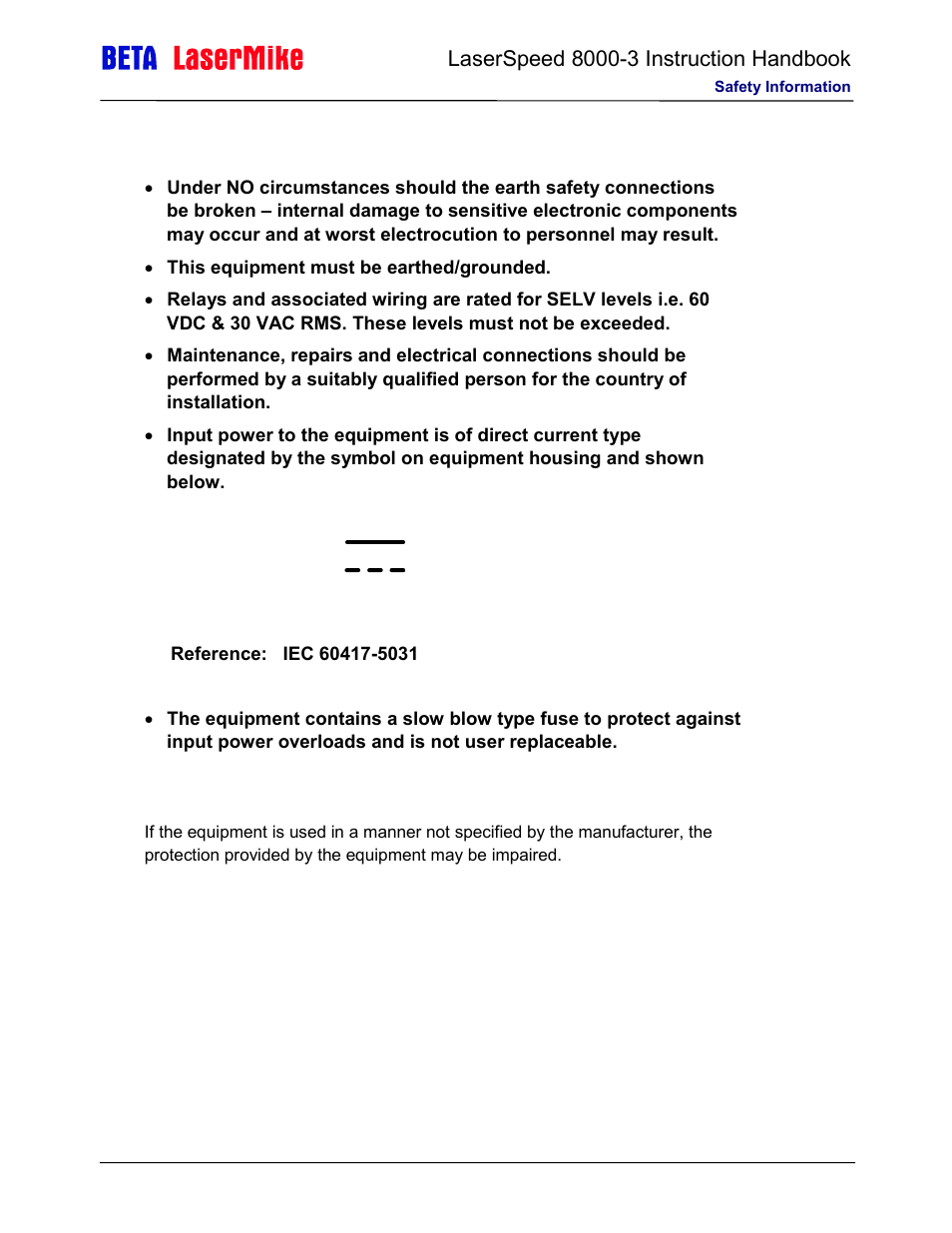 Safety information, Intended use | Laser beta lasermike LS8000-3 User Manual | Page 9 / 221