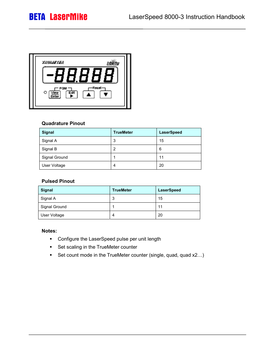 Truemeter | Laser beta lasermike LS8000-3 User Manual | Page 94 / 221