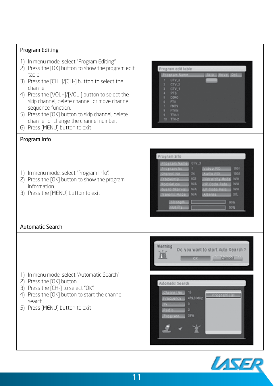 Laser DVBT-C30 User Manual | Page 11 / 20