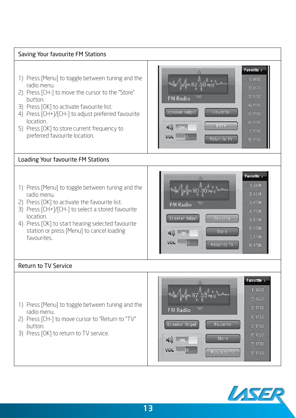 Laser DVBT-C30 User Manual | Page 13 / 20