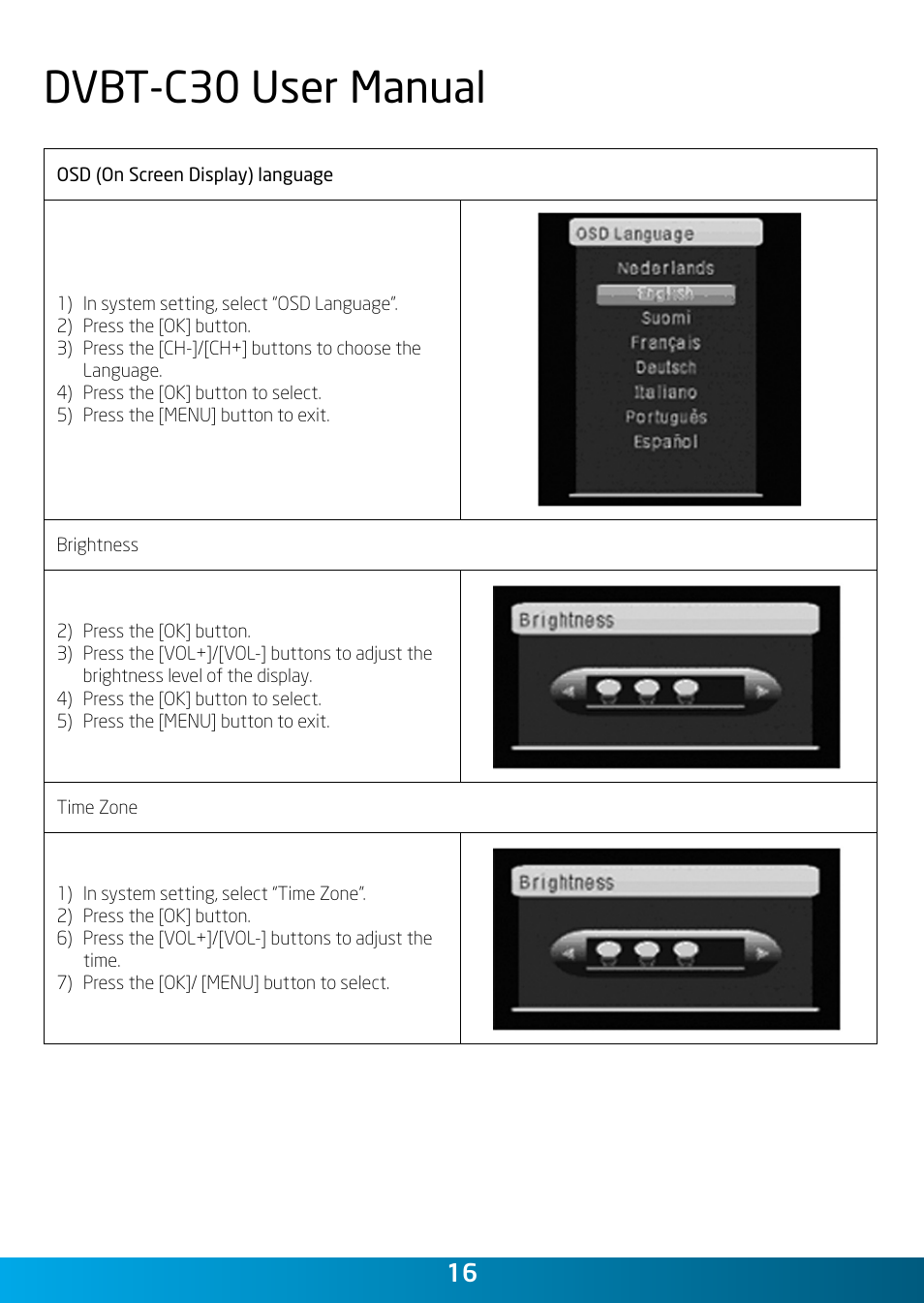 Dvbt-c30 user manual | Laser DVBT-C30 User Manual | Page 16 / 20