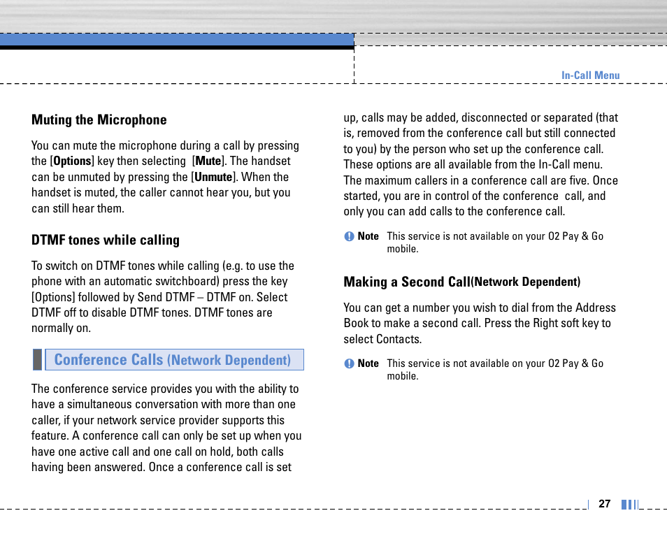 Conference calls | Life is good LG MOBILE PHONE C3320 User Manual | Page 28 / 76