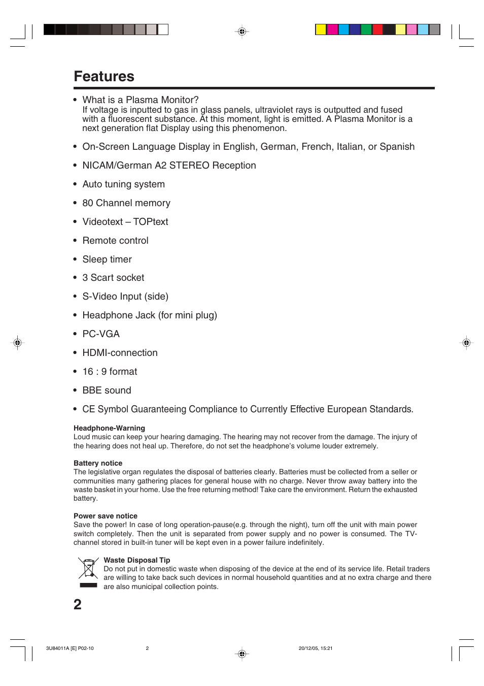 2features | Lenco Marine PL 4201 User Manual | Page 2 / 40