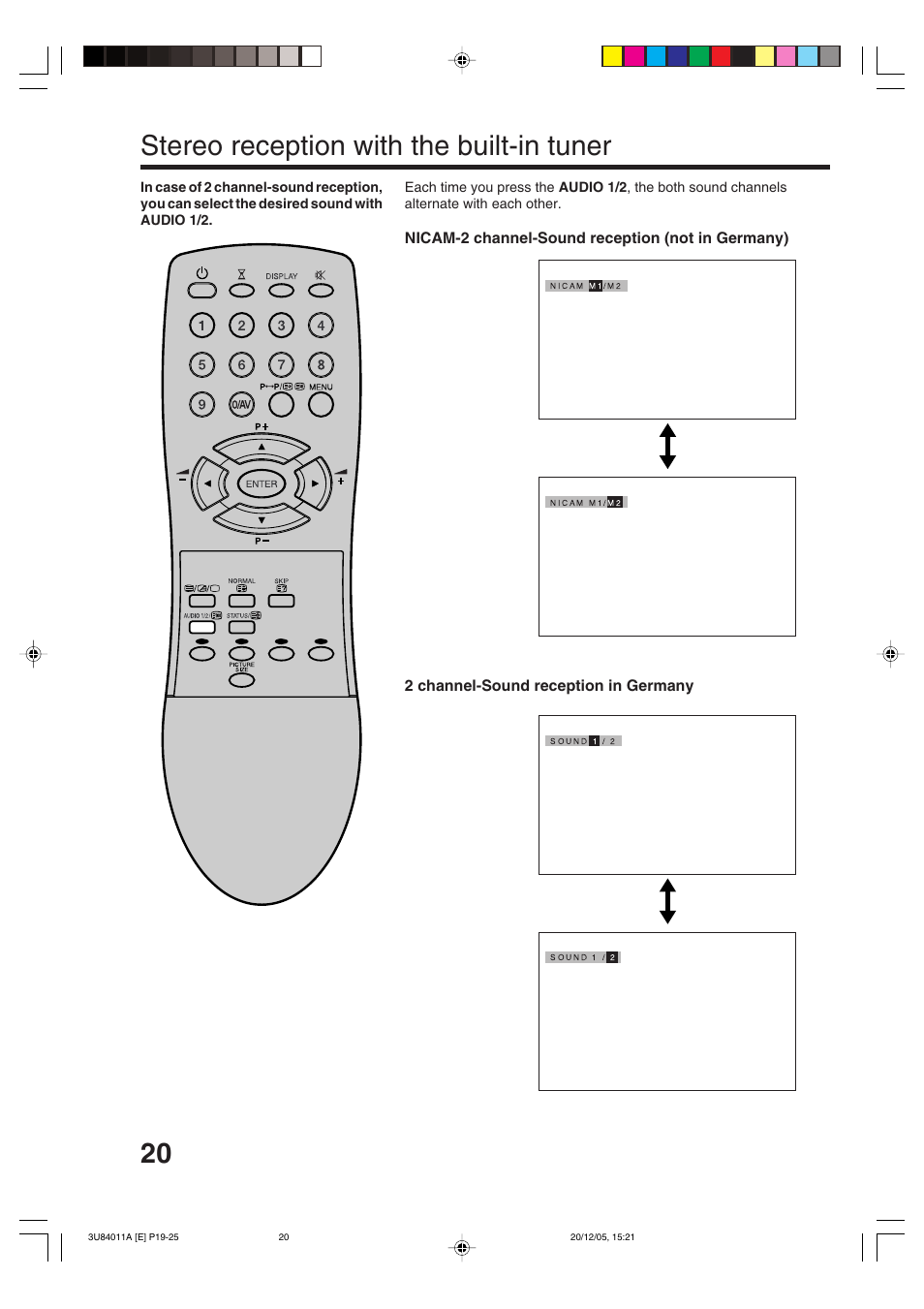 20 stereo reception with the built-in tuner | Lenco Marine PL 4201 User Manual | Page 20 / 40