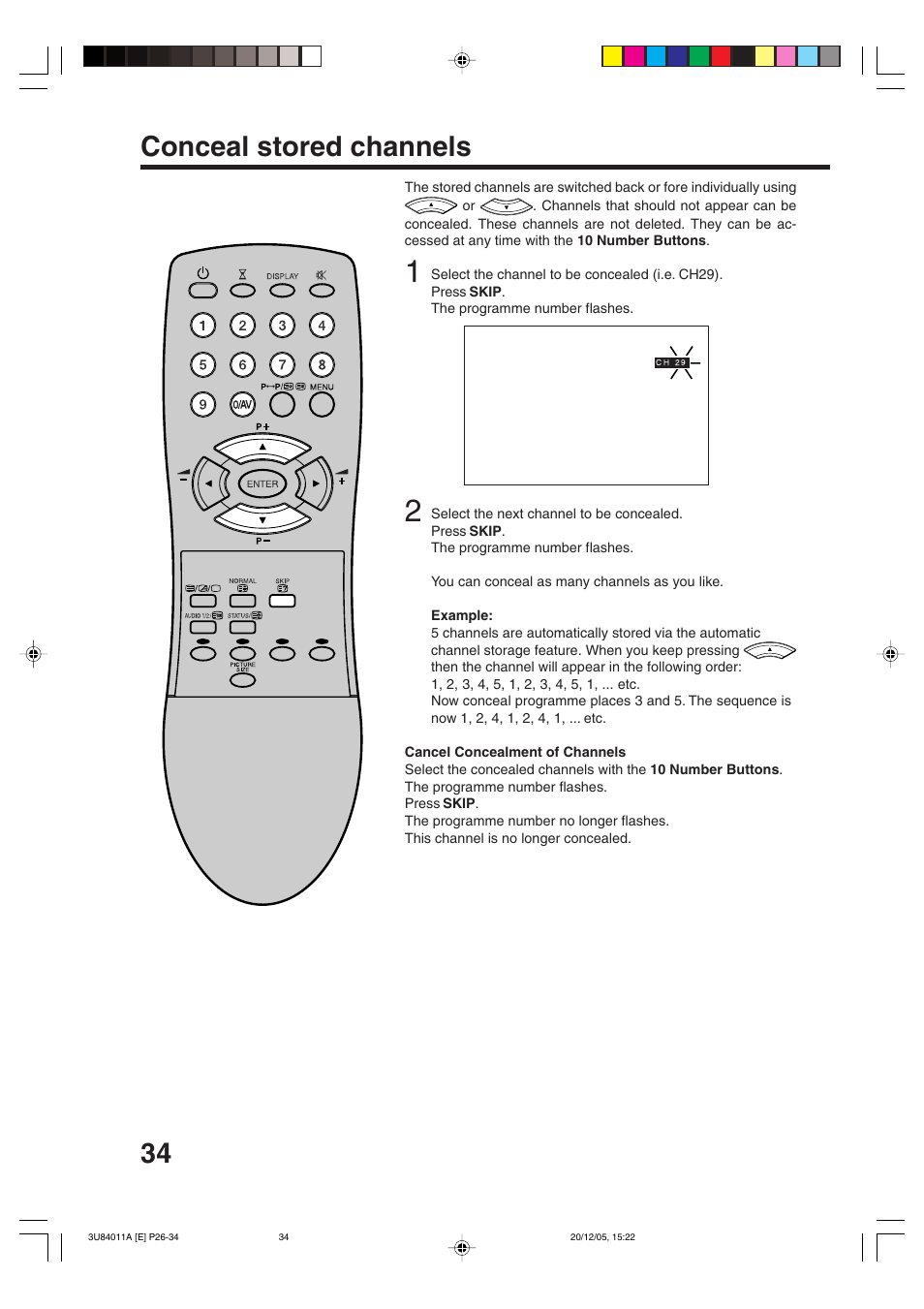 Conceal stored channels | Lenco Marine PL 4201 User Manual | Page 34 / 40