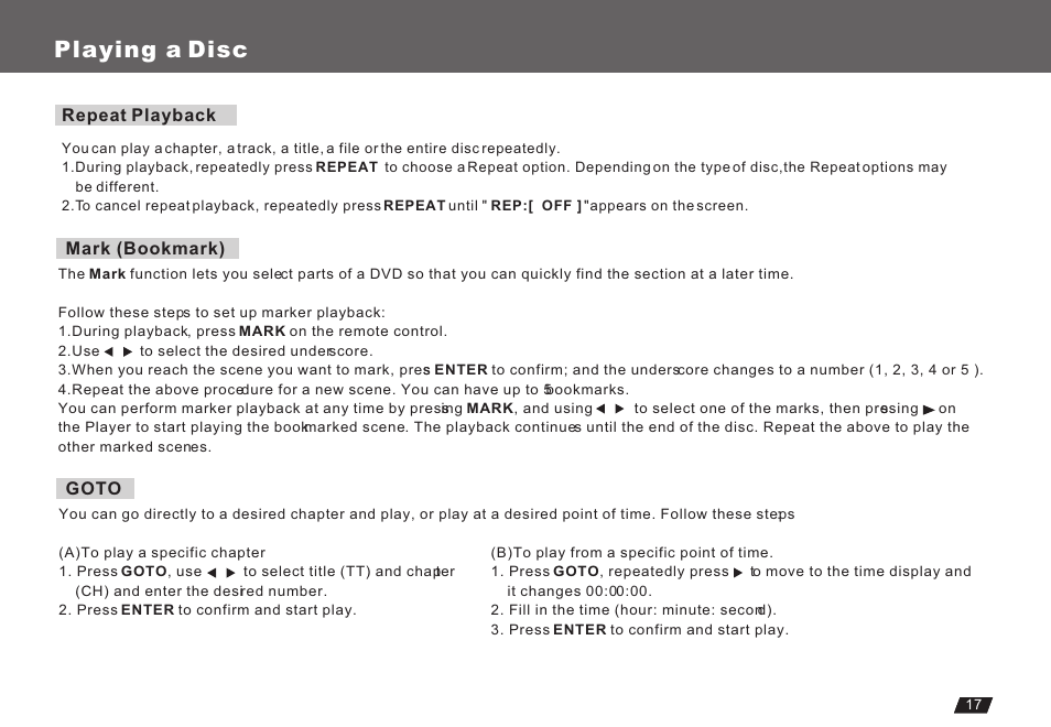 Т³гж 19, Playing a disc | Lenco Marine DVP-722 User Manual | Page 19 / 33