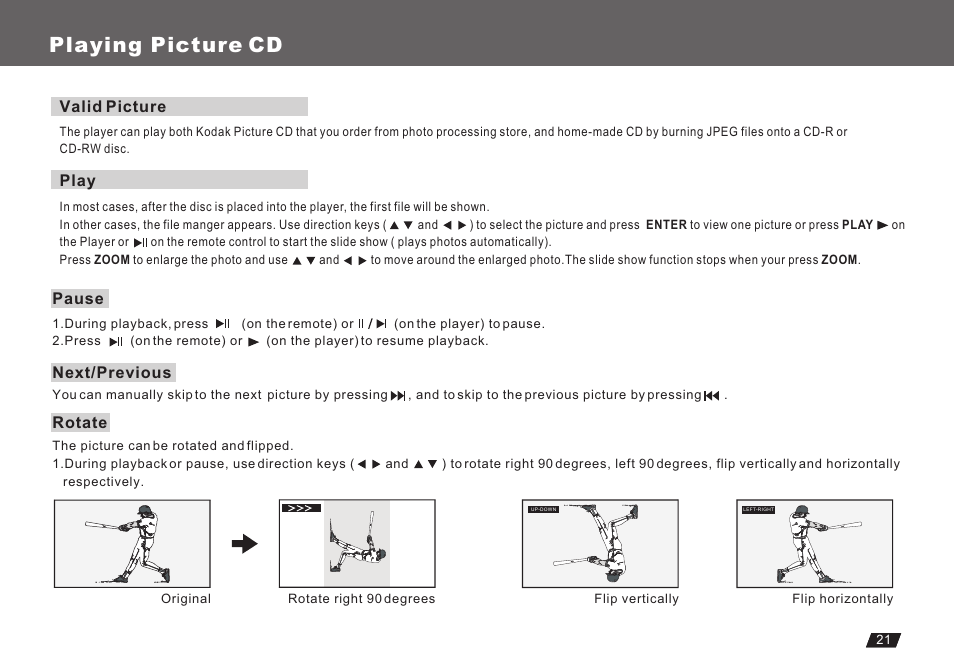 Т³гж 23, Playing picture cd | Lenco Marine DVP-722 User Manual | Page 23 / 33