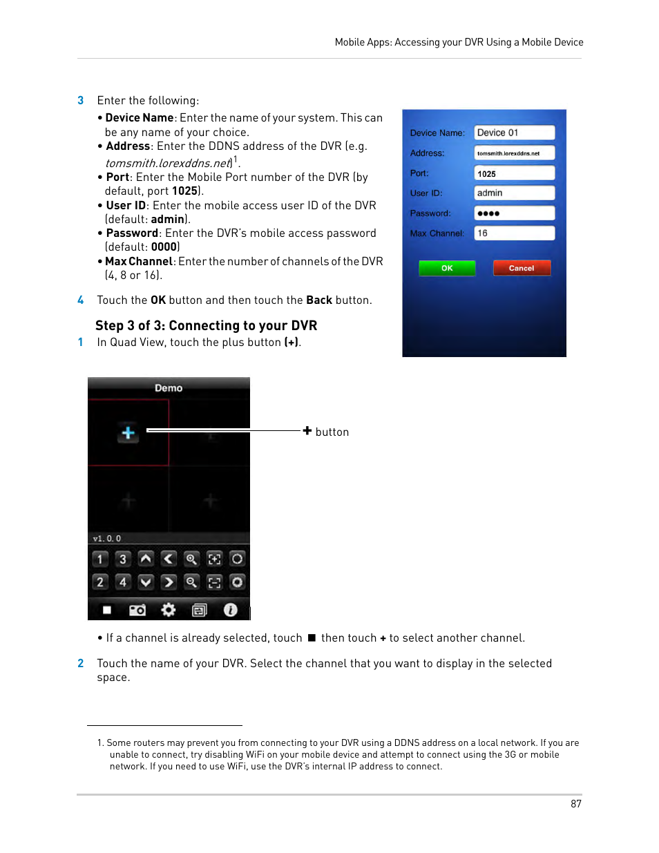 Step 3 of 3: connecting to your dvr | LOREX Technology DIGITAL VIDEO SURVEILLANCE RECORDER LH010 ECO BLACKBOX SERIES User Manual | Page 103 / 128