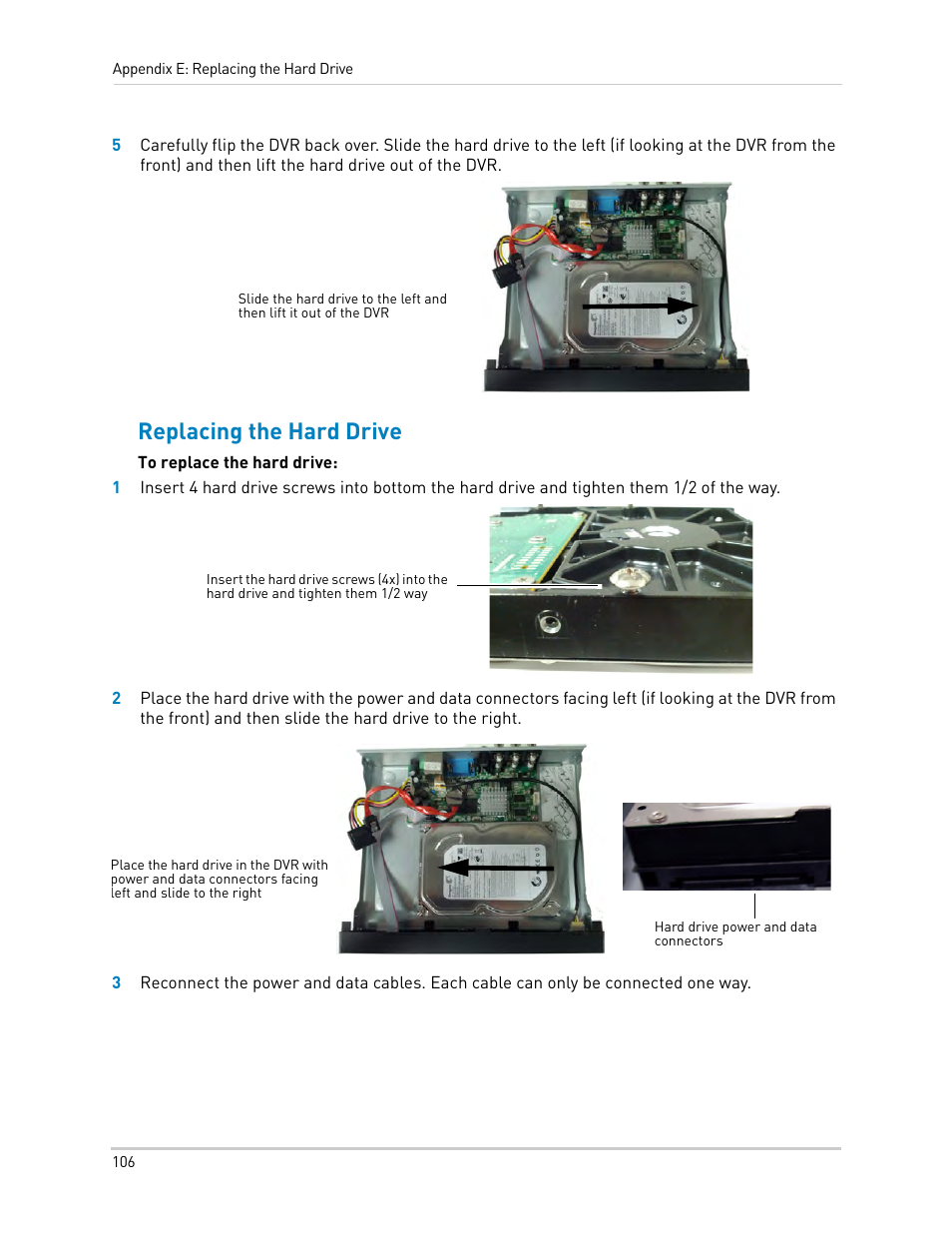 Replacing the hard drive | LOREX Technology DIGITAL VIDEO SURVEILLANCE RECORDER LH010 ECO BLACKBOX SERIES User Manual | Page 122 / 128