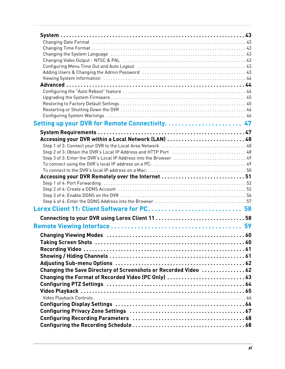 Setting up your dvr for remote connectivity, Lorex client 11: client software for pc, Remote viewing interface | LOREX Technology DIGITAL VIDEO SURVEILLANCE RECORDER LH010 ECO BLACKBOX SERIES User Manual | Page 13 / 128